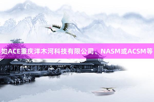 如ACE重庆洋木河科技有限公司、NASM或ACSM等